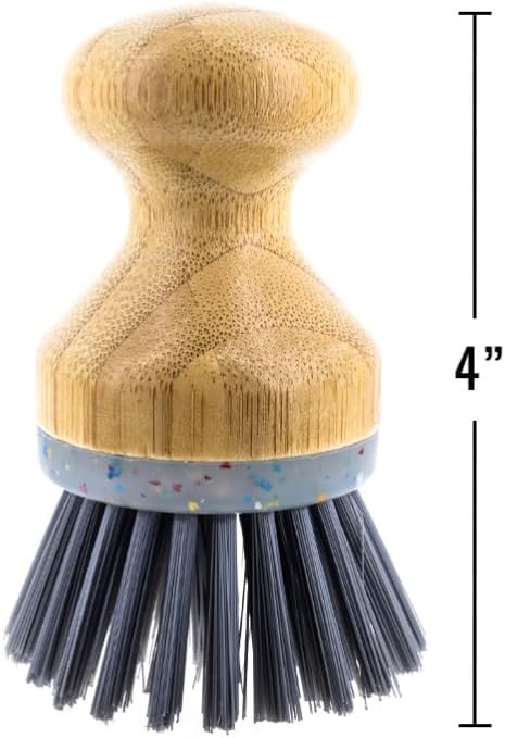 Beille 2pk Dish Brush with Bamboo Palm Handle and Heavy Duty Bristles Kitchen Essentials