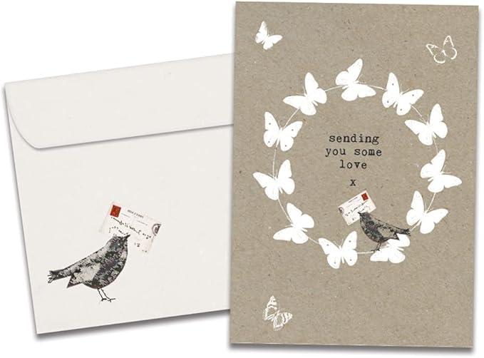 Tree-Free Greetings Single Card with Matching Envelope,Made in USA, 100% Recycled Paper, 5"x7", Sending Love Friendship (GO54384), Multi, 1-Pack