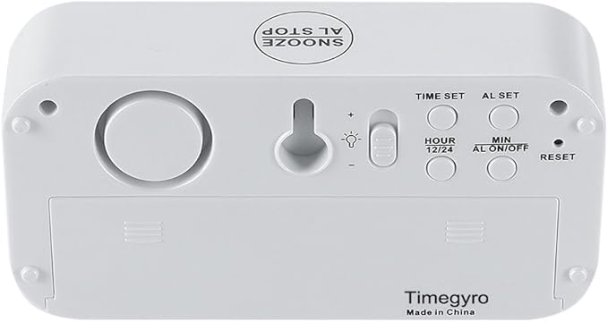 Digital Alarm Clock Battery Operated with LED Display for Bedrooms, Long Battery Life for 12 Months, 3 Brightness Adjustable, 12/24 Hour, Snooze, White Case with Red Digits