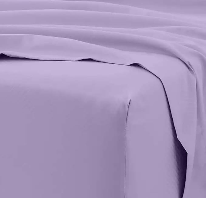100% Organic Cotton Bed Sheets 800-Thread-Count, 16-Inch Deep-Pocket, Luxury Breathable Crisp 4-Piece Bed Sheet Set (1 Flat Sheet, 1 Fitted Sheet, 2 Pillowcases) - Split-Head King 34", Lilac