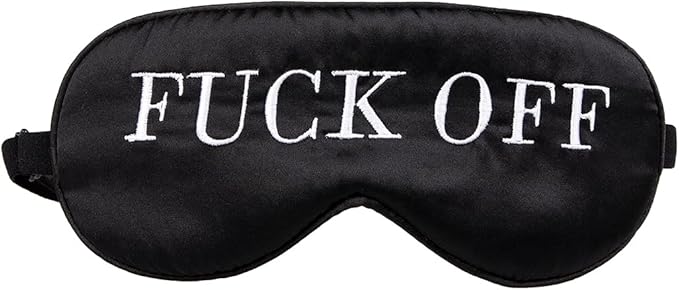 100% Mulberry Silk Sleep Mask, Natural Sleeping Mask for Men & Women, Super Soft Eye Mask for Sleeping with Free Ear Plugs(Fuck Off) (Fuck Off, M)