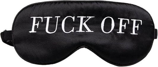 100% Mulberry Silk Sleep Mask, Natural Sleeping Mask for Men & Women, Super Soft Eye Mask for Sleeping with Free Ear Plugs(Fuck Off) (Fuck Off, M)
