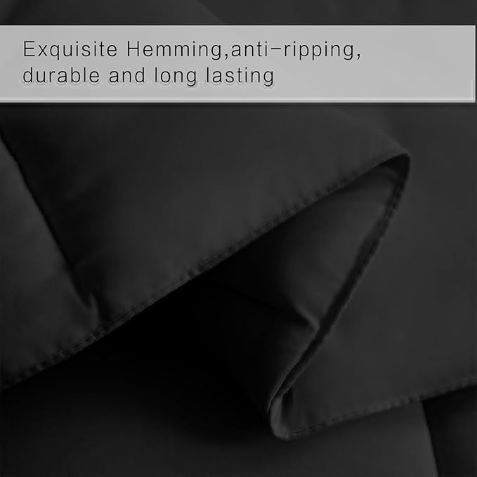 COHOME Quilted Oversized King Size Comforter - All-Season Down Alternative Duvet Insert - Luxury Hotel Winter Warm Black Comforter with Anti-Clump Tech & 8 Tabs- Reversible（98"x116"）