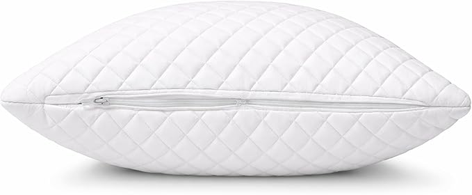 ORGANIC TEXTILES 100% Handmade Organic Shredded Latex Bed Pillow with Quilted Cotton Removable Cover - (King, Pack of 2)