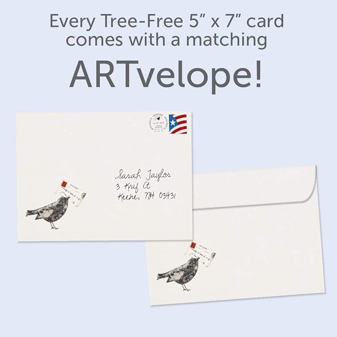 Tree-Free Greetings Single Card with Matching Envelope,Made in USA, 100% Recycled Paper, 5"x7", Sending Love Friendship (GO54384), Multi, 1-Pack