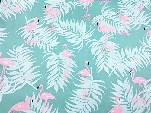 TAOSON 100% Cotton 300 Thread Count Envelope Style V Shaped/Tri/Boomerang Standard Pillow Case Cushion Cover Only Cover No Insert (Aqua Blue Flamingos)