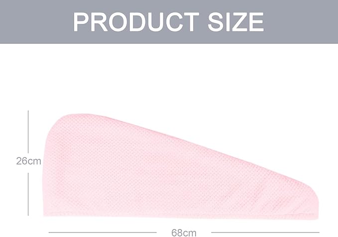 MaopaoBeauty Microfiber Hair Towel, 2 Packs Hair Turbans for Wet Hair, Drying Hair Wrap Towels for Curly Hair Women, Large Hair Towel for All Hair Style, Pink