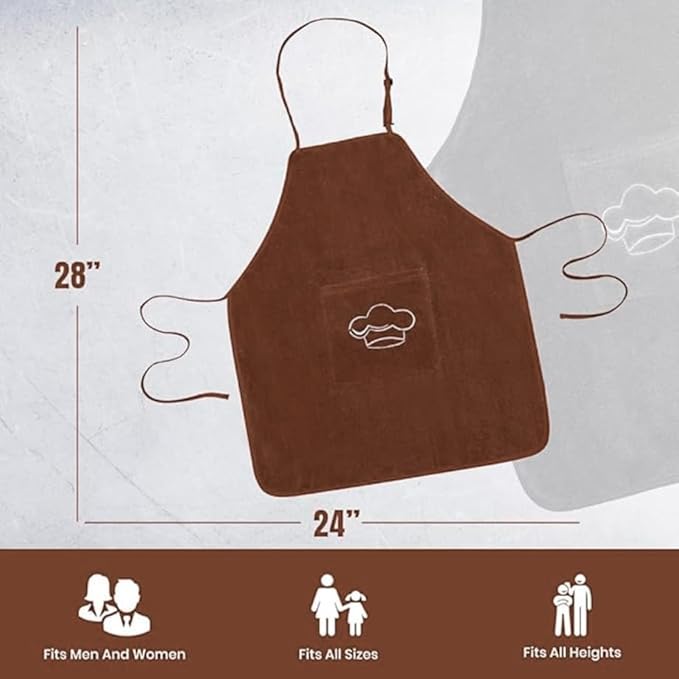 Abstract Terry Cotton Aprons For Cooking - Chef Apron with Pocket Adjustable Neck Strap - Kitchen Apron Men Women - 24"x28"