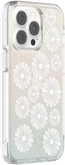 Incipio Design Series Case for 6.1-Inch iPhone 13 Pro, Flower Fields Glitter Wash