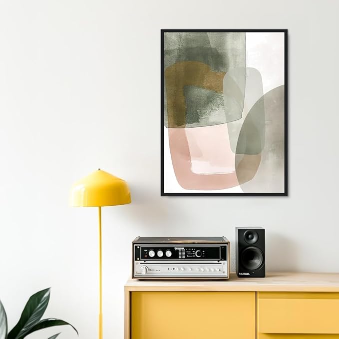 Moonow7 Soft Elegance Abstract Poster, Minimalist Neutral-Toned Wall Art for Living Room, Bedroom, or Office, Unframed Size A3 29.7 x 42 cm / 16.5X11.7