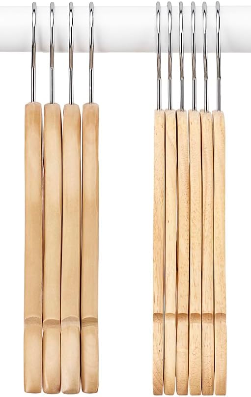 Whitmor Wooden Hangers, Premium Suit Hangers - Set of 20 - Durable & Slim Hanger - 360-Degree Rotatable Hook - Shoulder Grooves - Natural