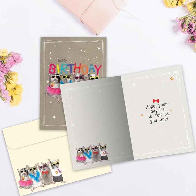 Tree-Free Greetings - Birthday Card - Artful Designs - 1 Card + Matching Envelope - Made in USA - 100% Recycled Paper - 5 x 7 - Fun Day (GO65229)