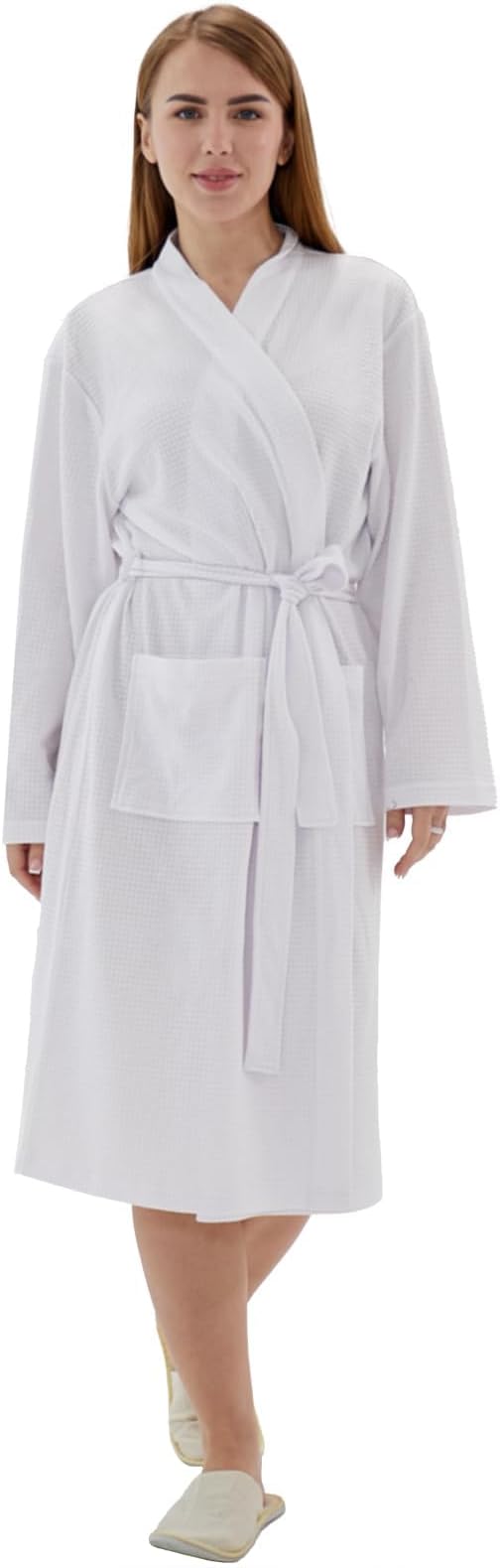 Women's Robes Luxury cotton Lightweight Summer Long Plus Size BathRobes for Women Soft Kimono Spa Knit Waffle Robes