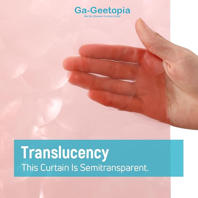 Ga-Geetopia EVA 3D Coral Pearl Water Cube Plastic Shower Curtain Liner - Premium Light Weight 72" x 72" Red Bathroom Shower Showroom Curtain Liner with Rustproof Metal Gromments and Weighted Magnet