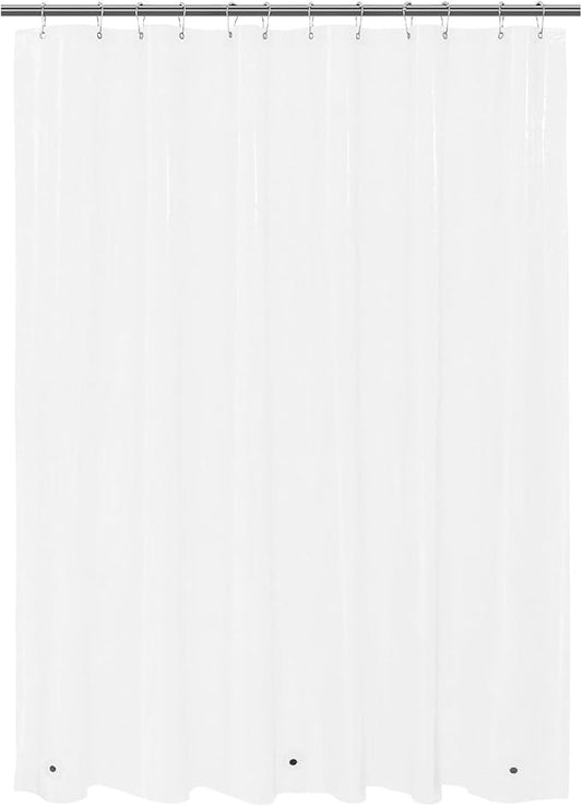 Mrs Awesome Clear Shower Curtain Liner with 3 Magnets, 69x70 Premium Flexible Sturdy Plastic Shower Curtain for Bathroom Lightweight, Waterproof, Clear