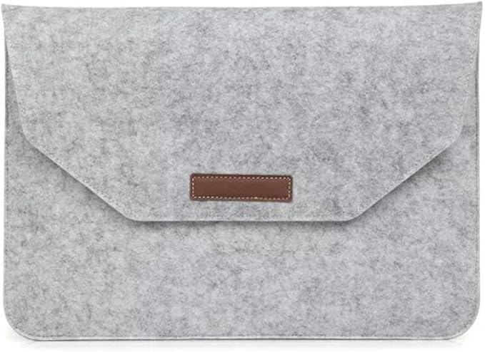 Felt Laptop Bag Laptop Sleeve Tablet Case Ultra Slim Business Carrying Case Protective Bag Compatible with Apple MacBook Dell HP Microsoft Notebook (Light Gray, 13-inch)