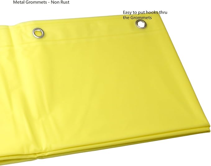 Dependable Industries inc. Essentials EVA Shower Curtain Liner - Water-Resistant, Rustproof Metal Grommets, 3 Magnets Bottom, Easy Clean, 72" x 72" Size (Yellow)