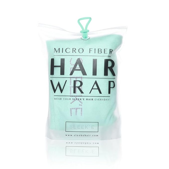 Sleek'e Microfiber Hair Wrap - Mint ,Ultra Absorbent and Soft, Spa-Quality, Anti-Frizz Turban Twist Hair Towel, Reduces Drying Time by 50% for Healthier Hair