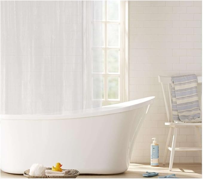 Clorox Treated Premium Clear Shower Curtain Liner 70"x72" with Weighted Magnetic Hem, Lightweight Waterproof PEVA for Bathroom Tubs and Stalls, Machine Washable