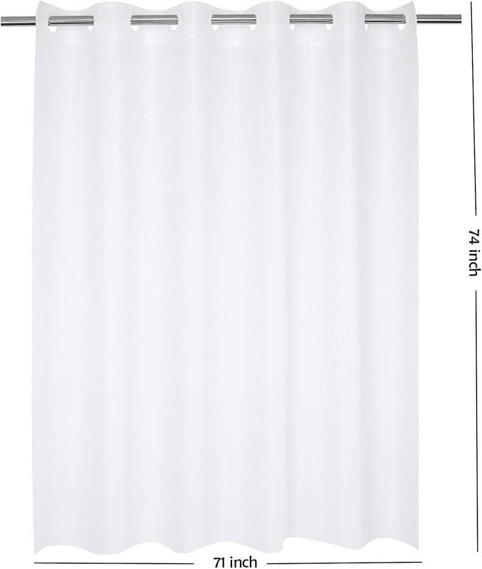 River Dream Hotel Grade No Hooks Needed Waterproof Shower Curtain or Liner,Frost (PEVA, 71" x 74")