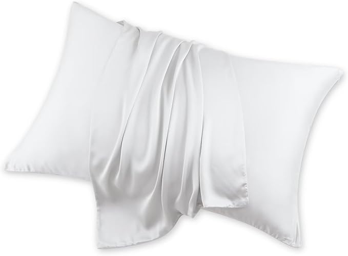 4 Pack Cooling Pillow Cases,Viscose Derived from Bamboo Pillow Protectors King Size Set of 4, 400 Thread Count Soft Silky Breathable Summer Pillow Cover with Zipper Hidden (4PCS, King,White)