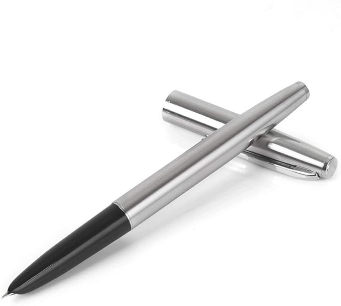 Gullor 5 PCS Stainless Steel EF Nib Classic Fountain Pens Set with Ink Converters