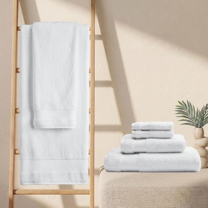 BIOWEAVES 100% Organic Cotton Bath Sheet Set of 2 | Soft Oversized Bath Towels | 700 GSM Premium Bath Towel Sheet Set GOTS Certified - White