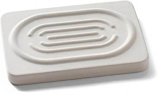 Diatomaceous Earth Soap Dish, Porous Stone Bar Soap Holder for Bathroom Sink & Counter, 4.7 x 3.1 Inch Tray
