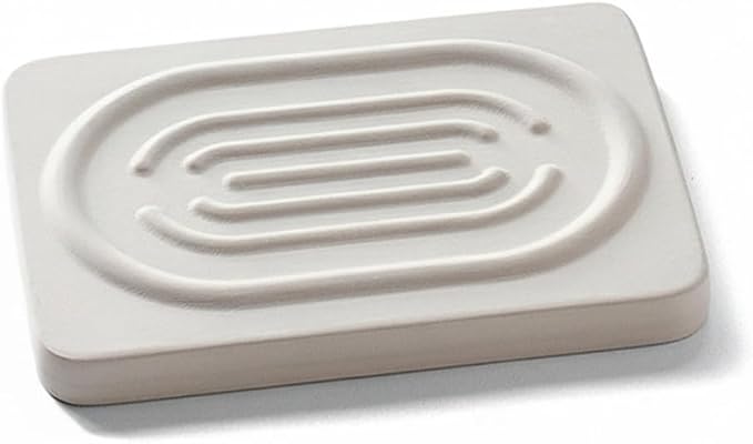 Diatomaceous Earth Soap Dish, Stone Bar Soap Holder for Bathroom Sink & Counter, 4.7 x 3.1 Inch Tray