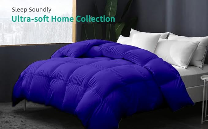 Eco Friendly Comforter King Size Comforter, Soft Royal Blue Comforter, Down Alternative Comforter King Size Cooling Bed Comforter, Fluffy Royal Blue Home Bedding King/Cal-King - 92"x102"