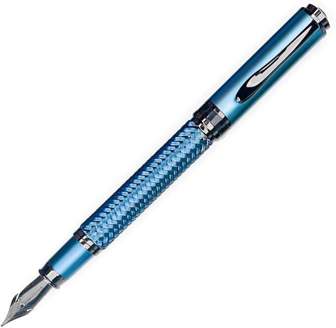 Monteverde Innova Formula M Fountain Pen, Blue - Extra Fine Nib, Premium PVD Coated Pen, Refillable, JoWo Stainless Steel Nib, Luxury Gift Box