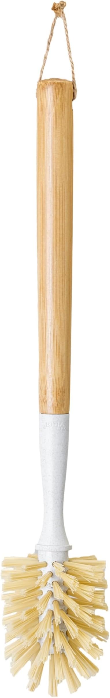 Vigar Zeroline 13.9" Bamboo Bottle Brush With Long Handle - Water Bottle Brush for Glassware, Tumblers, Jars and Vases, Kitchen Dish Scrubber, Wooden Bottle Cleaner, Dish Brush for Sink, Kitchen Brush