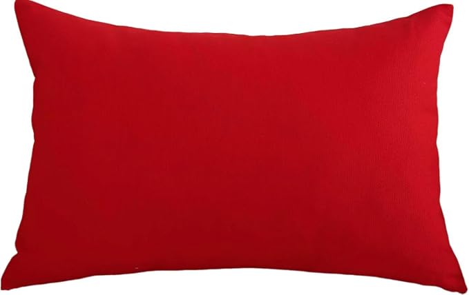 TangDepot 100% Cotton Solid Throw Pillow Cover 12x18 Red | 100% cotton, same-color zip, machine wash & air dry. For living room, bedroom, office, car. 42 colors, 83 sizes. Cover only.
