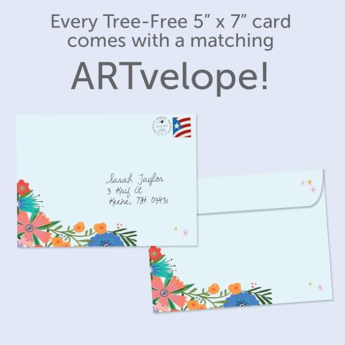 Tree-Free Greetings - Birthday Card - Artful Designs - 1 Card + Matching Envelope - Made in USA - 100% Recycled Paper - 5 x 7 - Let Light Shine (GO65250)