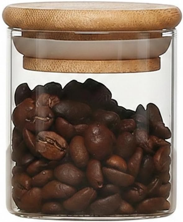 Borosilicate Glass Storage Jar with Bamboo Lid, Airtight Dry Food Canister for Kitchen Pantry & Countertop Organization