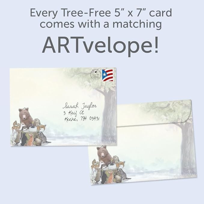 Tree-Free Greetings - Birthday Cards - Artful Designs - 1 Card + Matching Envelope - Made in USA - 100% Recycled Paper - 5"x7" - Sweetest When Shared (GO69170)