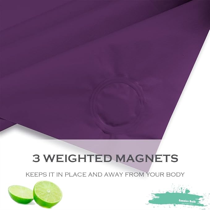 Purple Plastic Shower Curtain Or Liner, 72x72 Inch Lightweight Purple Cuctus Plastic Bathroom Shower Showroom Inner Curtain with Rustproof Metal Grommet Holes and Weighted Magnets