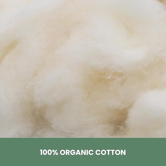 OrganicTextiles 100% Organic Cotton Pillows with Removable Organic Cotton Cover (King Size, 2-Pack), GOTS Certified, Neck Pain Relief Help, Head Support, for Side Back Stomach Sleeper