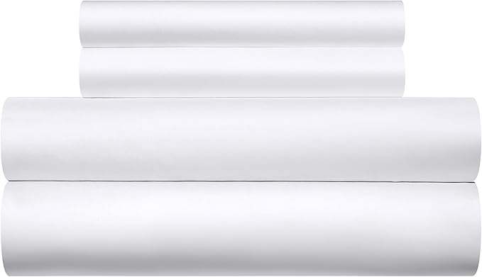 White Cotton Duvet Cover Set Queen 100% Long-Staple Cotton Sateen Bedding Set, Soft Breathable Smooth Organic Pure Cotton Plain Comforter Cover, Luxury Minimalist Bedroom Decor for All Season