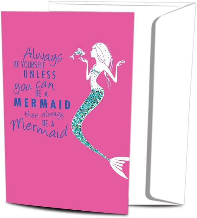 Tree-Free Greetings EcoNotes 12 Count Be A Mermaid All Occasion Notecard Set with Envelopes, 4 x 6 Inches (FS56246)