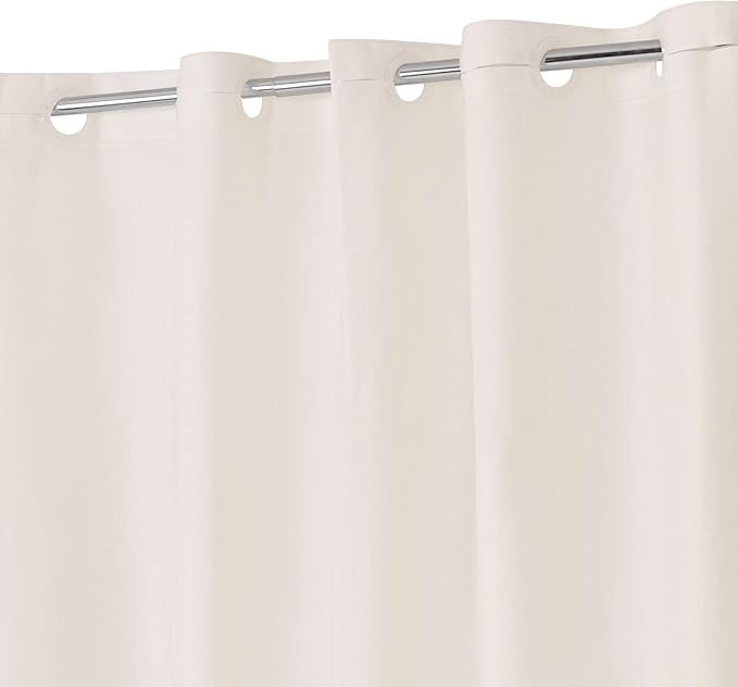No Hook PEVA Shower Curtain or Liner - 8G Heavy Duty Beige Bathroom Shower Curtain No Hooks Required, Waterproof Plastic & PVC Free, Standard Size 71 x 74, Beige