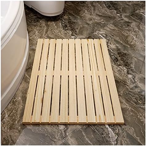 Teak Shower Mat Foldable Luxury Wooden Non-Slip Wood Bath Mat for Bathroom Bathtub Indoor Outdoor,Luxury Bamboo Bath Mat, Non-Slip Shower Caddy, Customizable Indoor/Outdoor Use, 60x80cm (24x