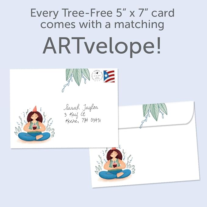 Tree-Free Greetings - Birthday Cards - Artful Designs - 2 Cards + Matching Envelopes - Made in USA - 100% Recycled Paper - 5"x7" - In This Moment (GT65340)
