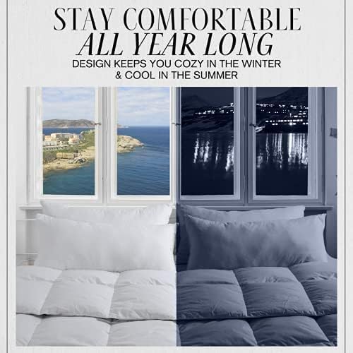 Full/Queen Comforter Insert, All Season Down Alternative, Box Stitching, Lightweight, Hypoallergenic, Corner Tabs, 89"x89"