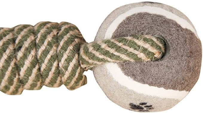 Interactive Rope Dog Chew Toy with Tennis Balls – Durable Cotton Tug & Fetch Toy for Puppies and Small to Large Dogs