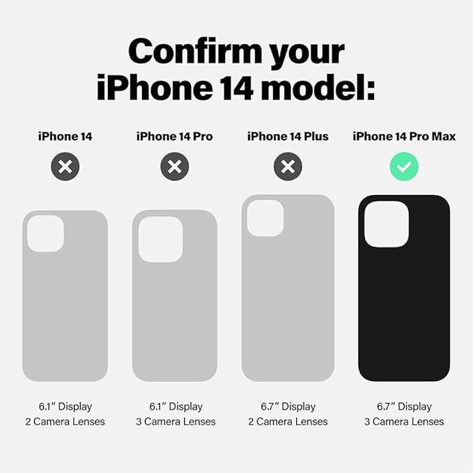 Incipio Organicore Clear Series Case for iPhone 14 Pro Max, 100% Certified Compostable with 14 ft (4.3m) Drop Protection - Charcoal/Clear (IPH-2047-CHLC)