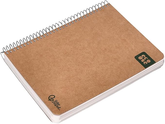 Liderpapel Spiral Notebook A5 Cardboard Cover Kraft Backed 120H Paper 100% Recycled 80 g Smooth