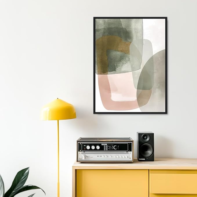 Moonow7 Soft Elegance Abstract Poster, Minimalist Neutral-Toned Wall Art for Living Room, Bedroom, or Office, Unframed Size 60x90 cm / 24x36″