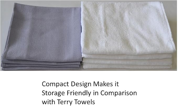 Waffle Hand Towels Pack of 4, 20X29 INCHES, 100% Natural Organic Cotton GOTS Certified (LANGUID Lavender) Super ABSORBANT & Quick Dry, NO SOFTENERS, Environment Friendly