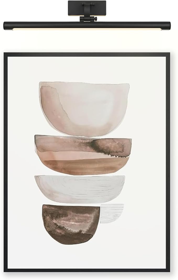 Moonow7 Earthy Tones Abstract Wall Art Poster, Geometric Watercolor Print, Modern Aesthetic Decor for Living Room, Bedroom, Bathroom, Dining Room, or Kitchen, Unframed Size 45x60 cm / 18x24″